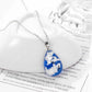 ETSY Creative Handmade Jewelry Blue Sky White Cloud Eagle Pendant Water Drop Shaped Transparent Resin Necklace