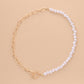Jewelry Fashion Trendy OT Buckle Shaped Pearl Necklace Women's Geometric Simple Small Hole Chain Necklace