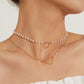 Jewelry fashion heart-shaped pendant trend female necklace double white pearl temperament popular