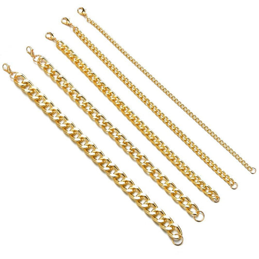 Accessories Personalized Gold Aluminum Chain Bracelet Popular Thick Chain Bracelet Hip Hop Trendy Bracelet Jewelry