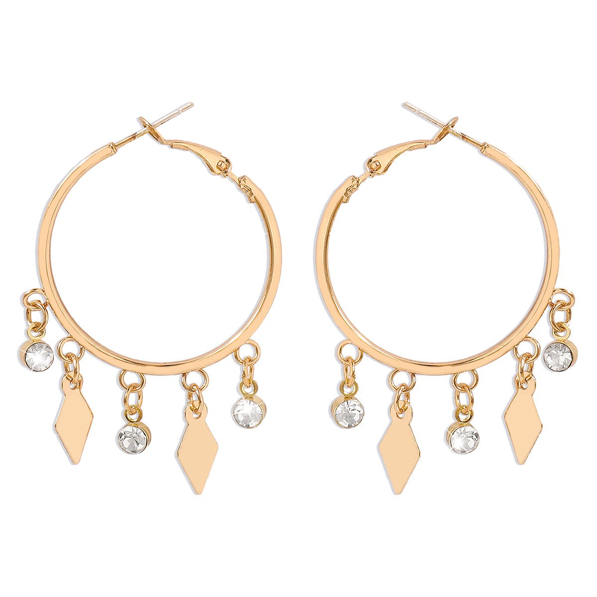 1811 Retro Ethnic Fashion Earrings Rhinestone Rhinestone Tassel Earrings Exaggerated Net Red Temperament Earrings