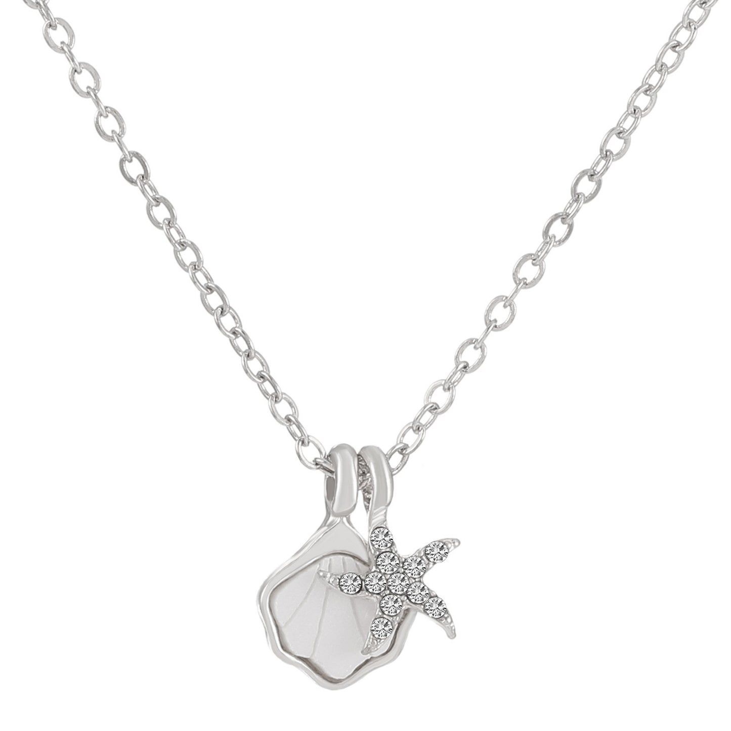Ins starfish shell necklace female fashion temperament niche diamond star clavicle chain net red sweater chain tide