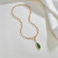 Apparel Green Water Drop Necklace Ladies Fashion Simple Pendant Necklace Jewelry