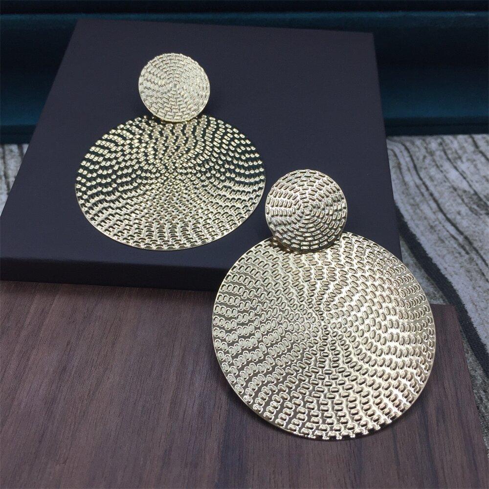 Large and small pattern disc earrings night party exaggerated atmospheric ear accessories