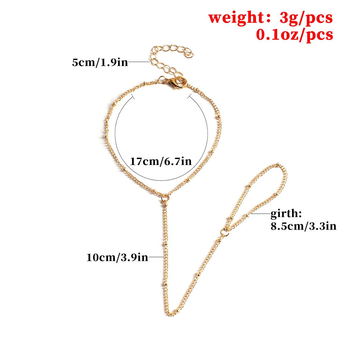 Ladies Bead Chain Finger Chain Spring Cheap Delicate Bracelet Boutique