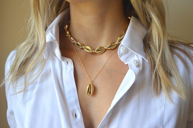 Jewelry Bohemian Alloy Shell Necklace Female Ethnic Multilayer Necklace Clavicle Chain