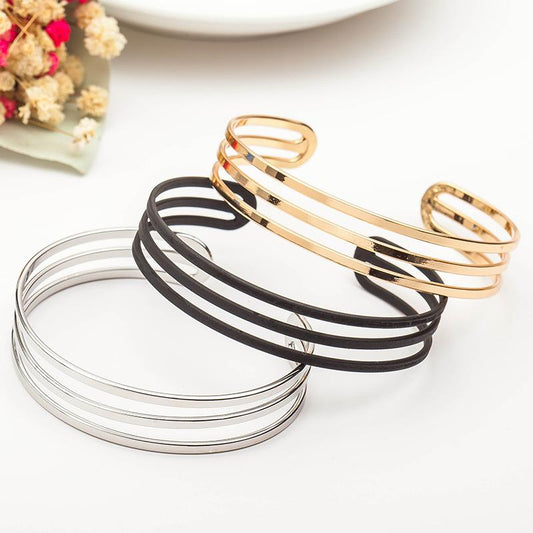 Glossy Bracelet Fashion Versatile Three Layer Bracelet Simple Classic Open Bracelet Jewelry