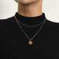 Jewelry Geometric Round Embossed Pendant Necklace Female Fashion Fashion Versatile Personality Bead Necklace