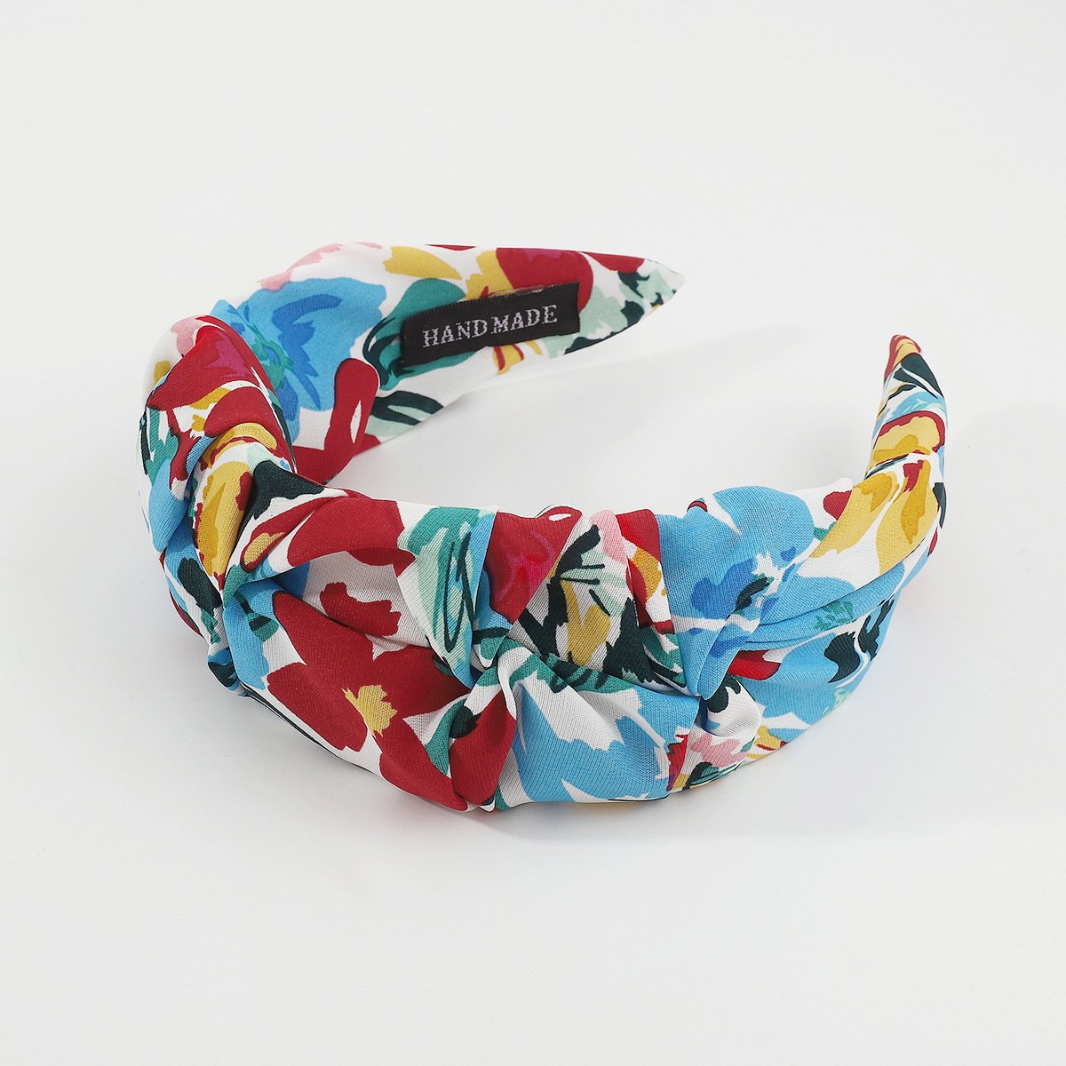 F4456 Exaggerated national floral headband fabric fold printing street style headband female
