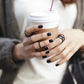 Jewelry Matte Black Fashion Hipster Knuckle Ring Index Finger Female Ring Three-piece Ring