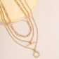 Jewelry personality multi-layer snake bone chain mix and match round necklace retro multi-layer geometric ring necklace