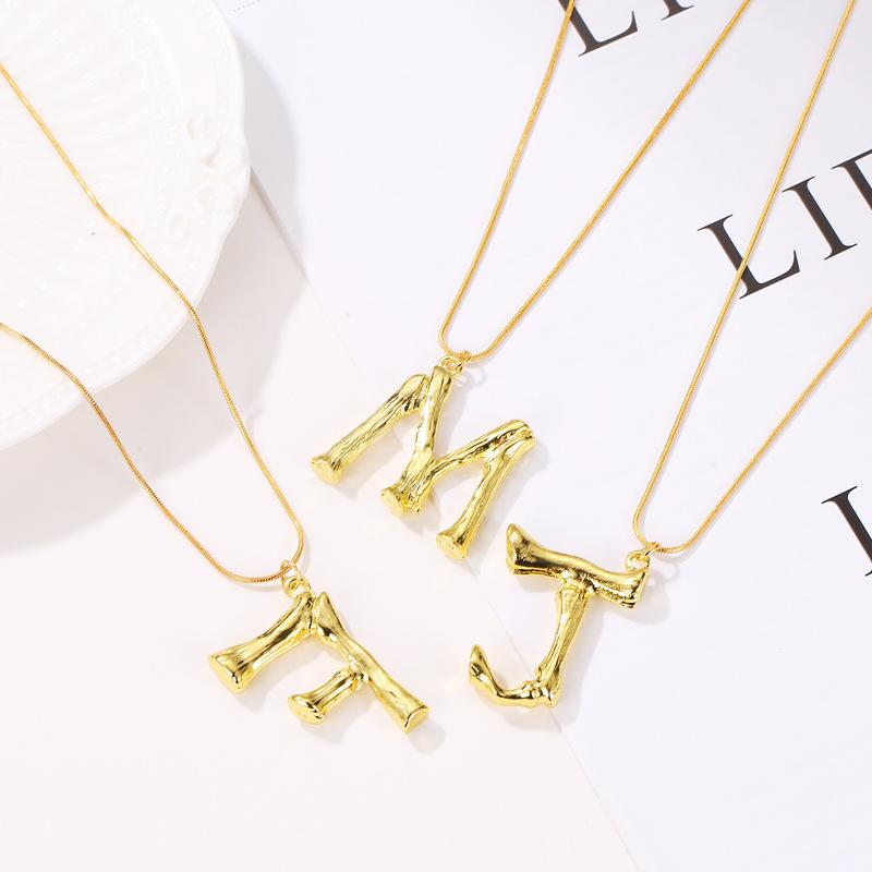 ins letter clavicle chain fashion trend 26 English letter necklace retro personality temperament net red necklace