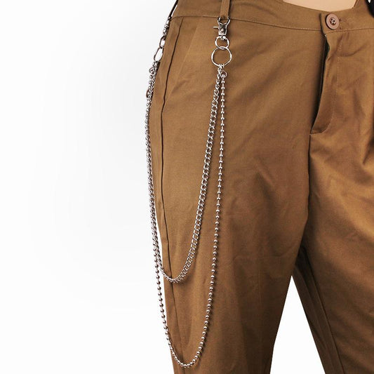 Punk retro men's jeans plus trousers chain domineering exaggerated night trend waist chain with chain accessories