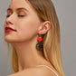 Creative net red same style wooden earrings femininity long geometric hollow woven earrings earrings