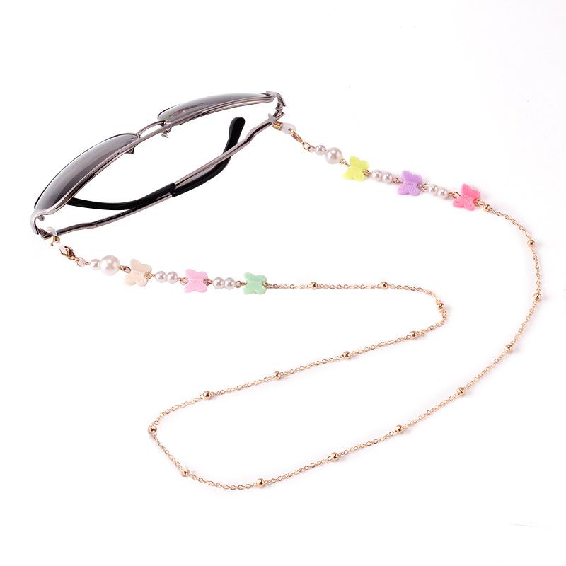 Mask hanging chain glasses chain fashion butterfly pearl decorative glasses anti-drop hanging chain