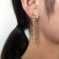 E8677 Temperament Long Earrings Metal Chain Diamond Earrings Personality Hip Hop Cold Fashion Earrings