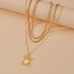 Retro Fashion Alloy Beetle Pendant Necklace Twist Snake Chain Multilayer Clavicle Chain Accessories