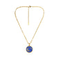 Light luxury niche titanium steel necklace stainless steel gold star moon round coin drop oil necklace female