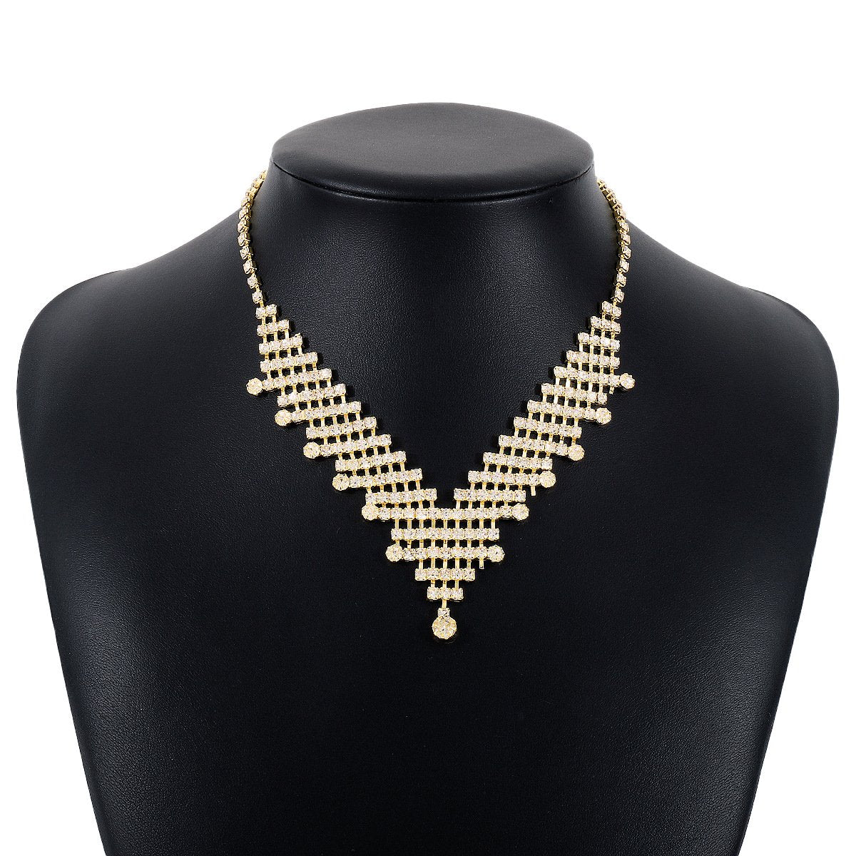 N1891 Jewelry Creative Fashion Rhinestone V-shaped Necklace Personality Claw Chain Light Luxury Cold Necklace