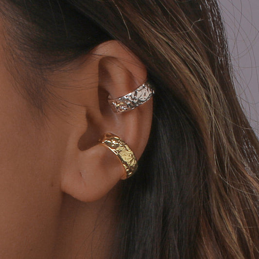 E1372 Simple ear clip metal retro earrings without pierced earrings cold niche earrings