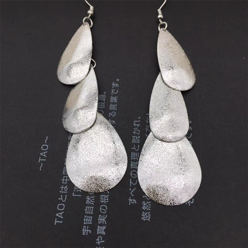 Frosted Metal Flake Drop Earrings Fashion Earrings Clothing Accessories Jewelry