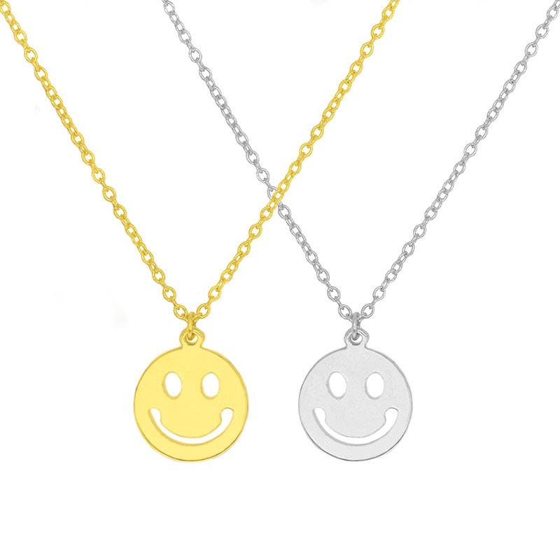 Fashion Simple Jewelry Happy Smile Emoji Necklace Couple Set