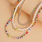 Jewelry Trend Imitation Baroque Pearl Smile Necklace Female Simple Cold Diamond Clavicle Chain Accessories