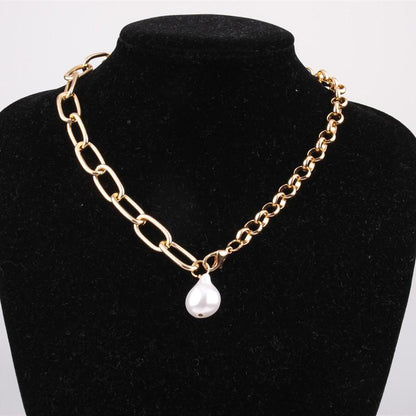 Jewelry Temperament Versatile Single Layer Necklace Simple Baroque Irregular Shaped Pearl Necklace Female