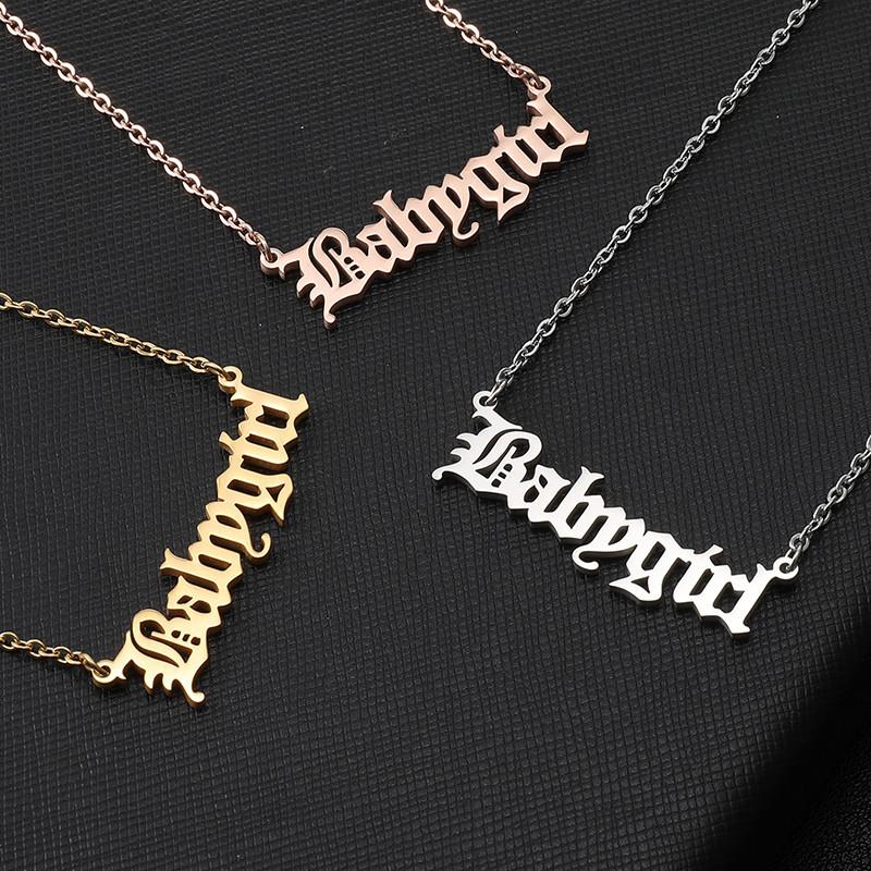 Stainless Steel Jewelry Creative Babygirl English Alphabet Necklace