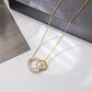 INS Titanium Steel Pearl Ring Necklace Women's Light Luxury Niche Versatile Clavicle Chain Mother's Day Gift Gift