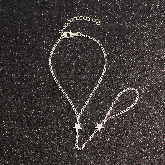 Fashionable and simple mitten five-pointed star accessories bracelet bracelet hand decoration alloy chain star jewelry