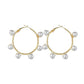 Popular Round Buckle Earrings Fashion Simple Peach Heart Shaped Pearl Earrings Accessories