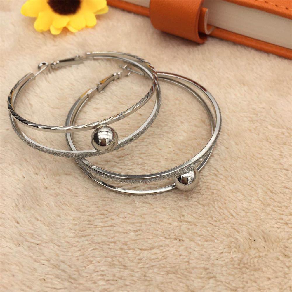 Fashion Earrings Pop Alloy Earrings Earrings Frosted Ring Circle Hoop Earrings Earrings