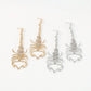 E1824 Exaggerated Dark Geometric Micro-Inlaid Earrings Gothic Creative Scorpion Rhinestone Long Earrings