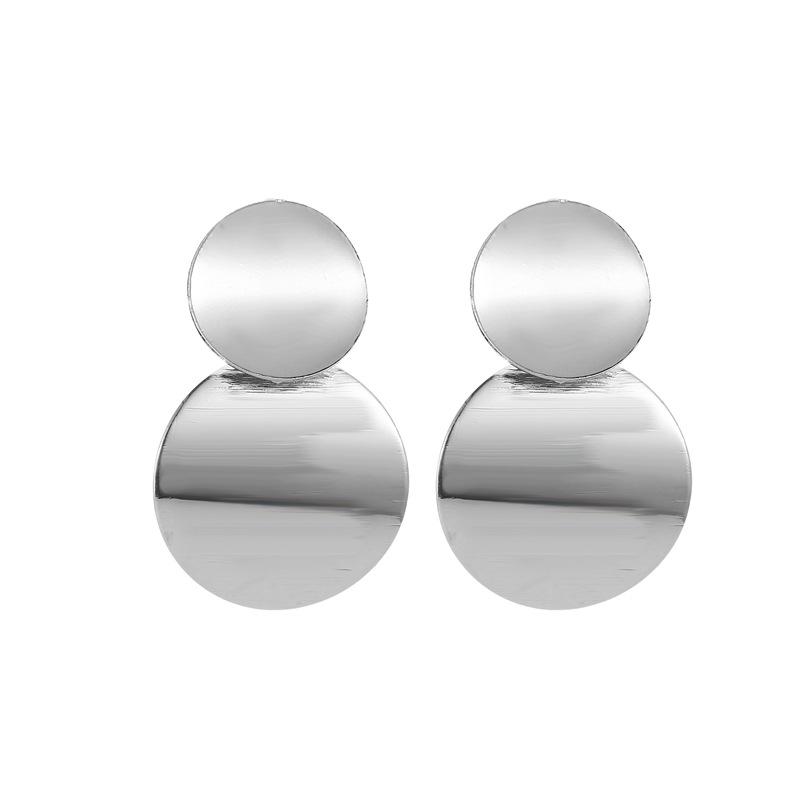 Retro round metal earrings ins three-dimensional glossy earrings fashion versatile fashionable earrings ear accessories