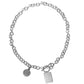 Harajuku dark round square brand combination letter stainless steel OT buckle necklace titanium steel clavicle chain tide for men and women