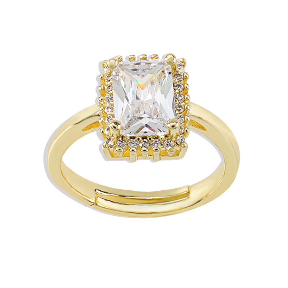 ZR133 Exaggerated Net Red Hand Decoration Copper Zircon Fashion Personality Ring Light Luxury Temperament Small Open Ring