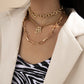 Fashion Trend Metal Accessories Alphabet Alloy Pendant Three-piece Necklace Set For Women
