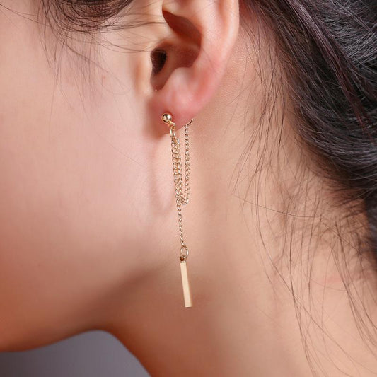 Earrings trendy fashion long tassel earrings temperament simple chain word earrings