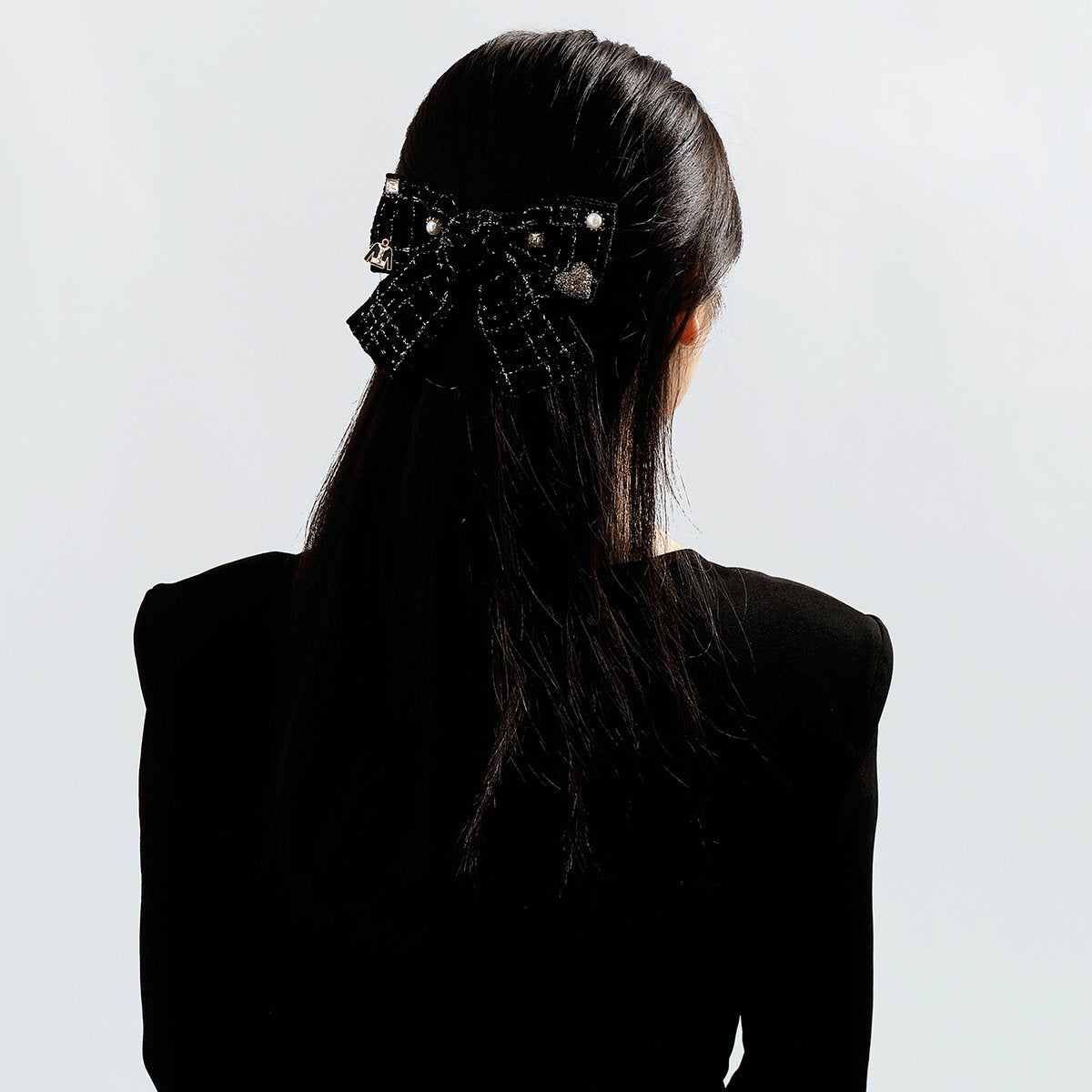 F5269 French fragrance bowknot hairpin pearl temperament rhinestone light luxury sweet love spring clip