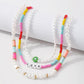 N9613 Multi-layer Color Rice Bead Necklace Geometric Pearl Temperament Necklace Fashion Personality Creative Necklace Women