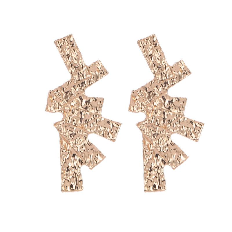 Earrings Frosted Irregular Geometric Stud Earrings Trendy Street Shooting Rectangular Stitching Ear Jewelry
