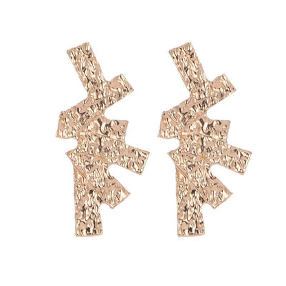 Earrings Frosted Irregular Geometric Stud Earrings Trendy Street Shooting Rectangular Stitching Ear Jewelry