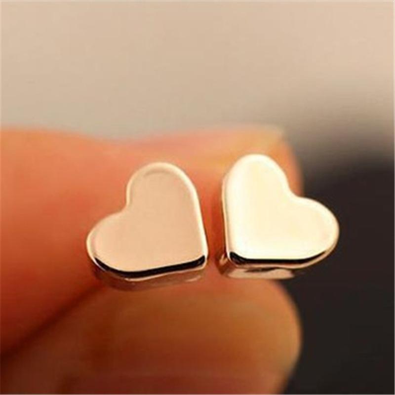Tanabata Valentine's Day gift popular jewelry simple thick peach heart earrings classic all-match love