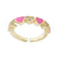 ZR78 fashion love ring geometric drop oil micro-inlaid jewelry simple opening adjustable ring female