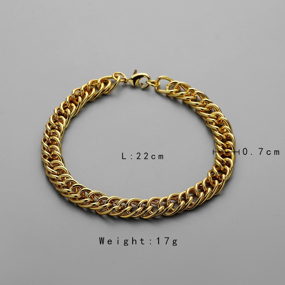 Simple Double Buckle Chain Bracelet Versatile Fashion Chain Men's Hand Jewelry