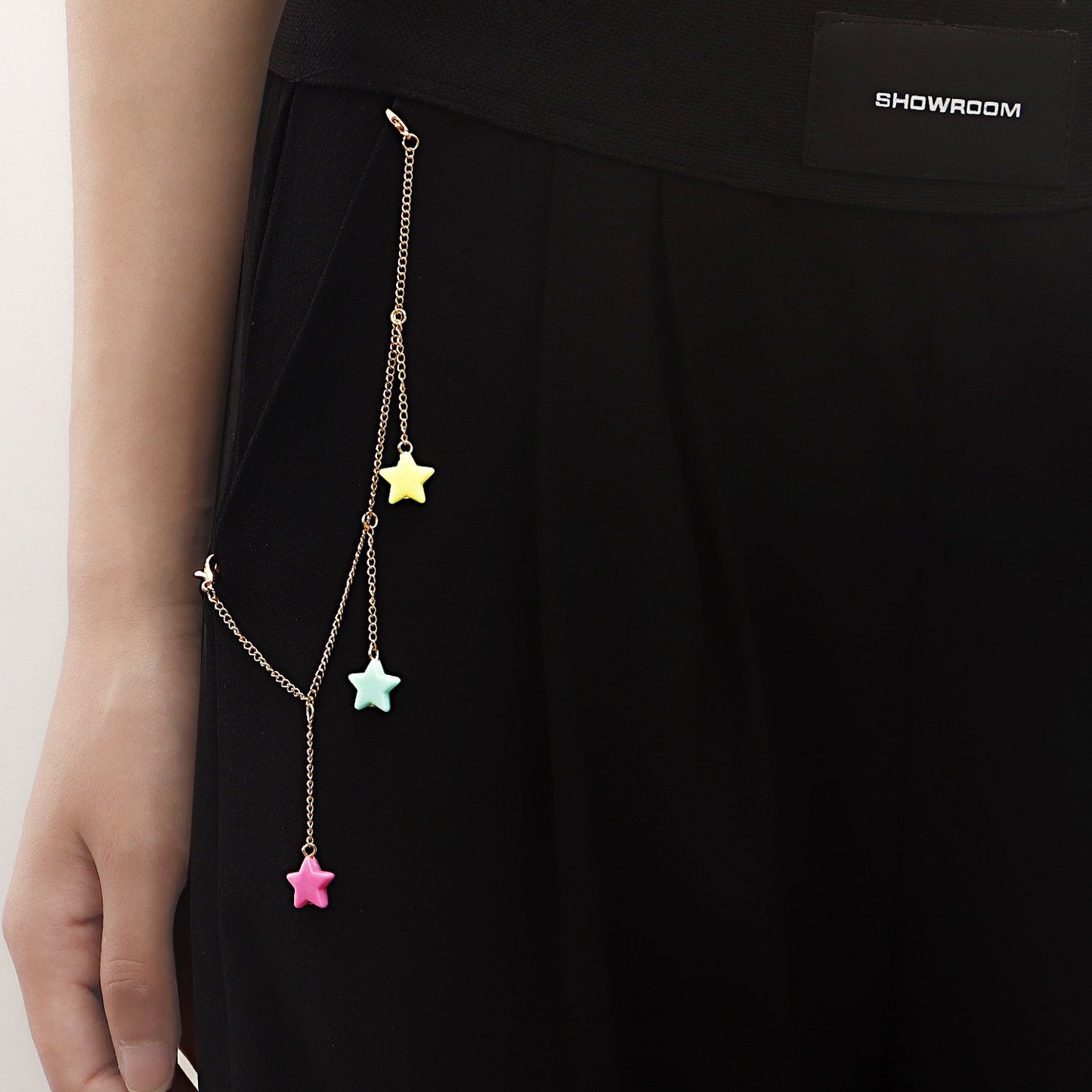 Jewelry tassel color five-pointed star pendant pants bag accessories female hip-hop geometric clothing pendant