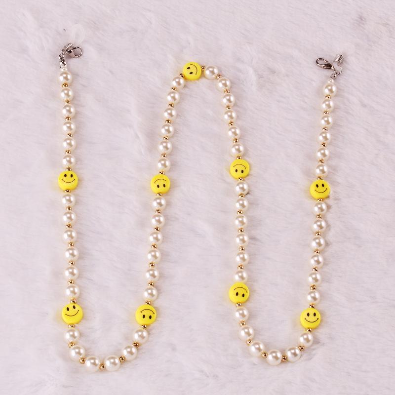 Mask anti-drop hanging chain smiling face yellow hanging neck mask rope anti-lost necklace glasses chain dual-use