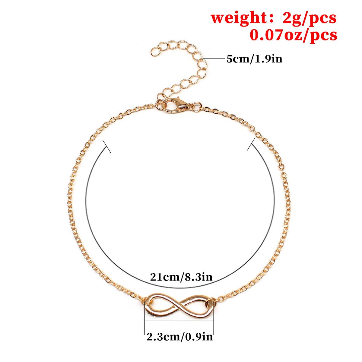 Ornaments simple fashion summer all-match good luck number 8 lucky 8 word simple anklet