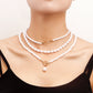 Jewelry Retro Imitation Pearl Stacked Woven Baroque Necklace Niche Beaded Chain Versatile Necklace
